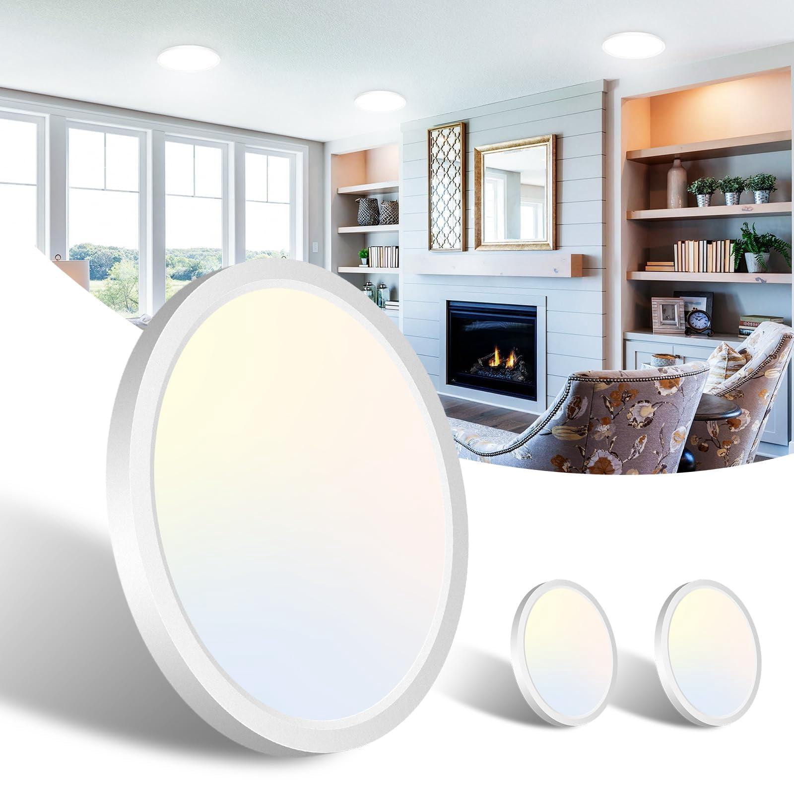 HOVMAP Ceiling Light, 3 PC LED Flush Mount Ceiling Light Fixture, 7 ...