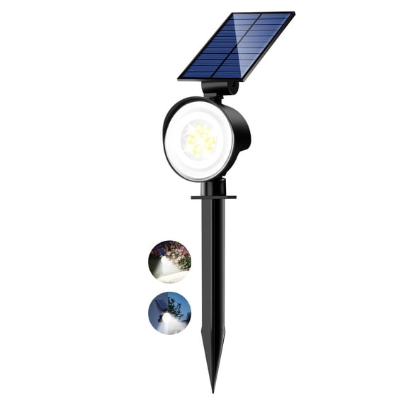 HOVMAP Solar Lights Outdoor Adjustable Solar Panel 53 LEDs 1500mAh Battery 3 Modes IP65 Waterproof ABS 1 Pack for Garden Yard Trees, 1Pc White light