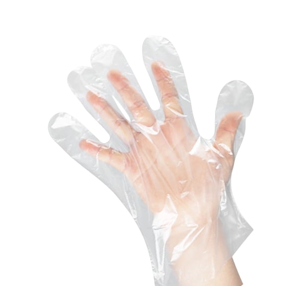 HOVSCO 100 Pcs Disposable Transparent Gloves Work for Food Service, Cooking, Cleaning, One Size Fits Most