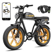 HOVSCO Gtrs Electric Bike for Adults, 20'' Fat Tire, 750W Motor 48V 15AH Tested to UL2849 Standard by SGS, Hydraulic Disc Brakes