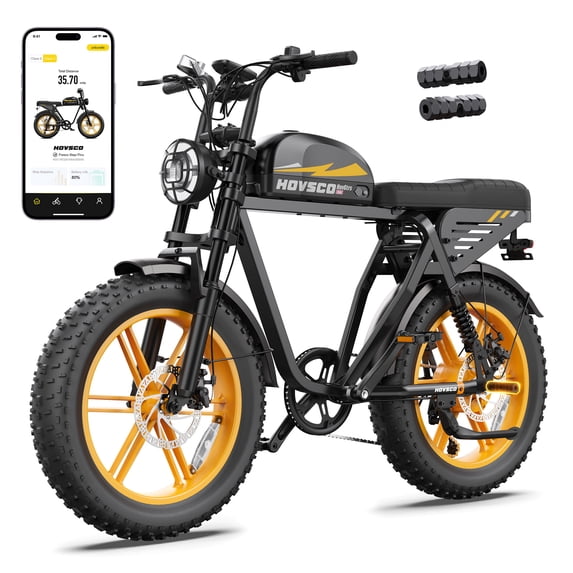HOVSCO Gtrs Electric Bike for Adults, 20'' Fat Tire, 750W Motor 48V 15AH Tested to UL2849 Standard by SGS, Hydraulic Disc Brakes