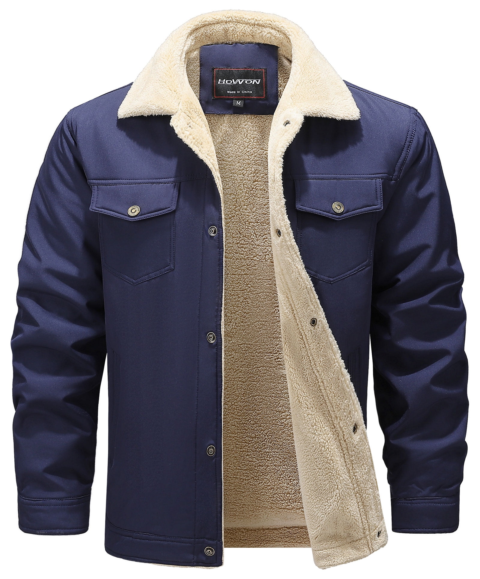 Free Shipping! HOW'ON Men's Winter Casual Sherpa Lined Jacket