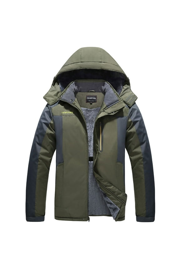Men's Winter Coat Snow Jacket Windproof Waterproof Ski Jackets Army Green XL