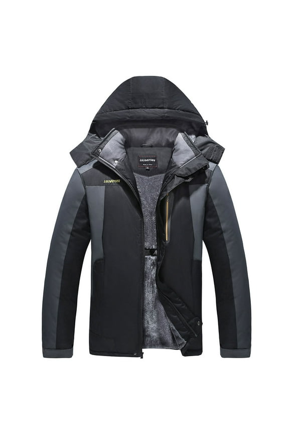 Men's Winter Coat Snow Jacket Windproof Waterproof Ski Jackets Black M