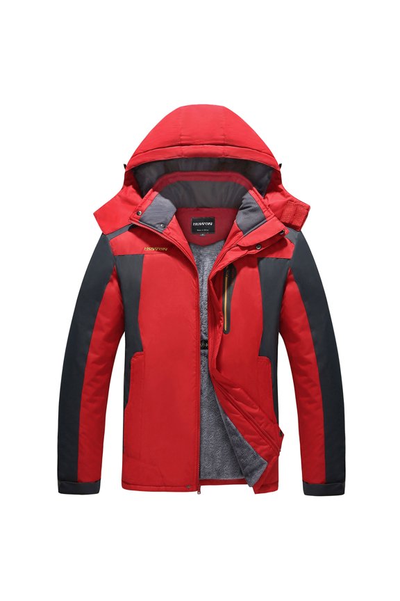 Men's Winter Coat Snow Jacket Windproof Waterproof Ski Jackets Red S