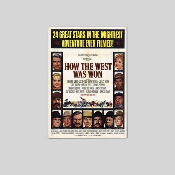 HOW THE WEST WAS WON Movie POSTERJohn Wayne Carroll Baker Lee J. Cobb Size 24''x36'' Googate