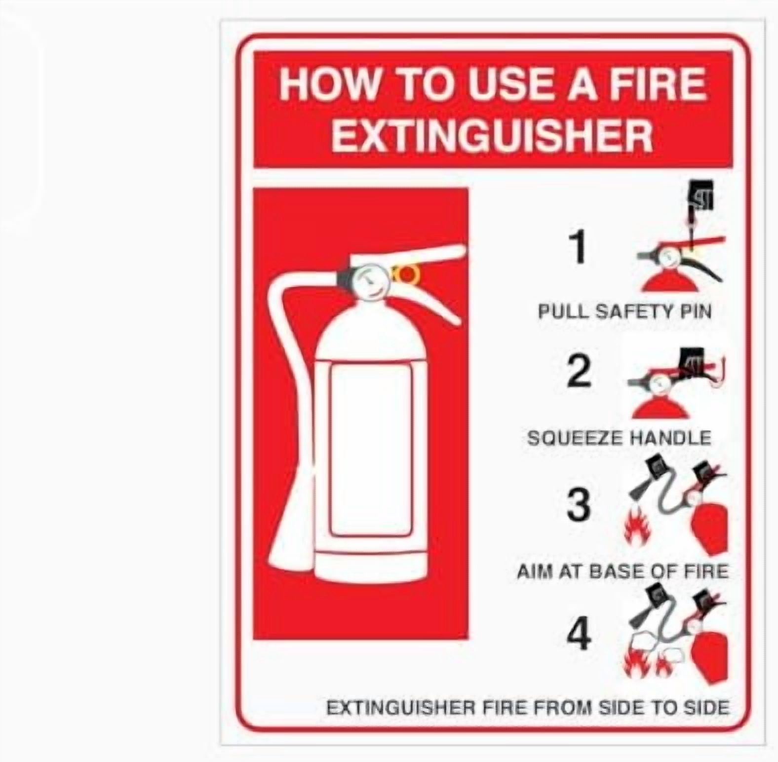 HOW TO FIRE EXTINGUISHER SIGN Statutory & Safetys Metal Tin Sign 8 x 12 ...