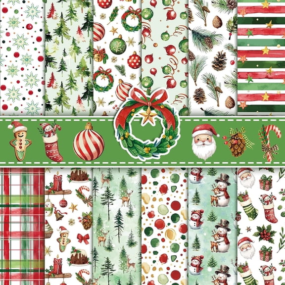 VETPW 24 Sheets Christmas Scrapbook Paper 12x12in, Double Sided Purple Snowmen Christmas Pattern Paper Xmas Decorative Papers Xmas Cardstock Pad Origami Papers for Card Making Scrapbook Supplies