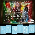 thumbnail image 1 of HOWAF 281pcs Merry Christmas Window Stickers, Reindeer Xmas Tree Bell Snowflake Window Clings, Static PVC Wall Sticker Decals Reusable DIY Winter Window Display Decoration, 1 of 6