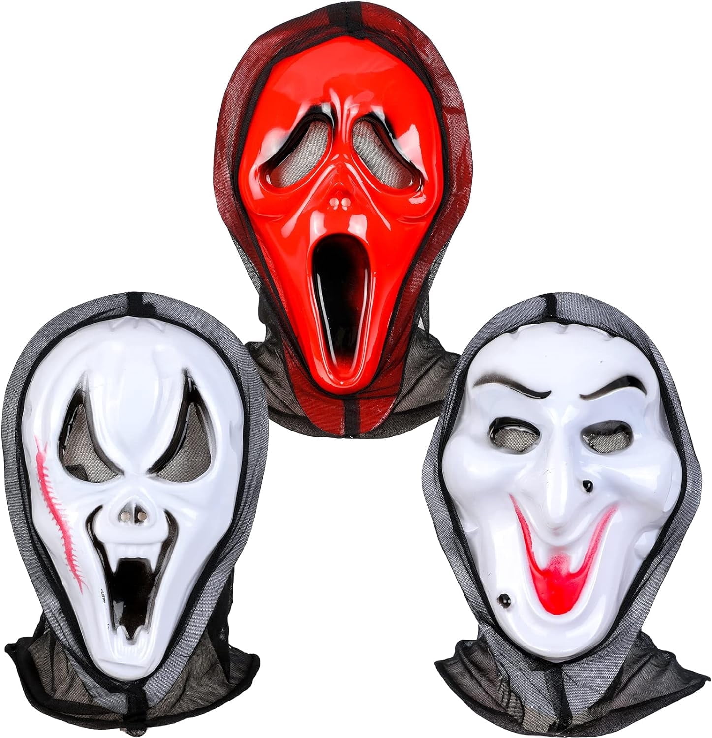 HOWAF 3 Scream Masks for Adults, Halloween Scary Masks, Skull Cosplay ...