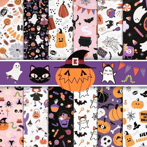 HOWAF 36 sheets Halloween Origami Paper 6x6, Decorative Cardstock Double Sided Origami Papers Craft Paper Sheets Scrapbook Supplies Halloween Decorations