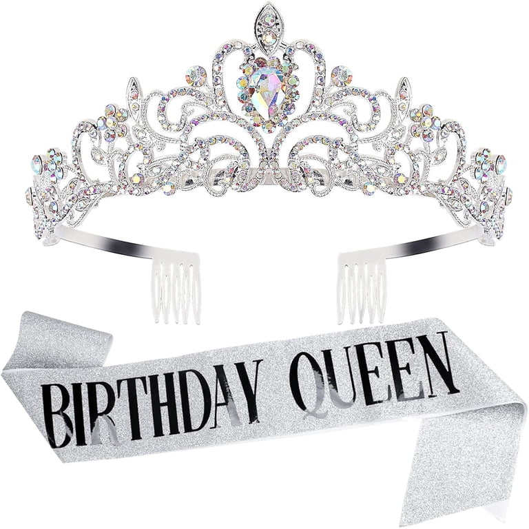 HOWAF Birthday Tiara for Women, Tiara for Women AB 