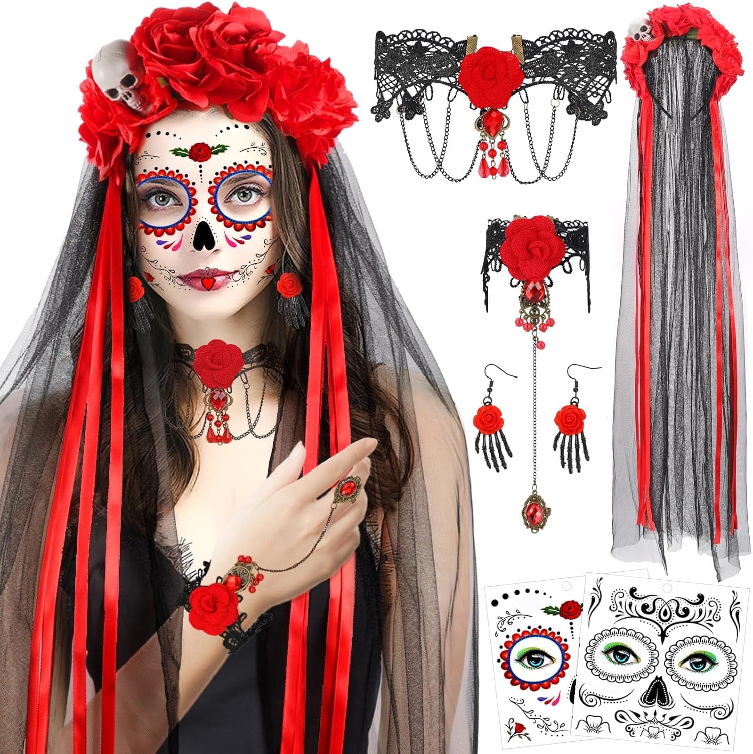 Flower Crown Headband costume Day of the Dead Headpece Wreath Da De