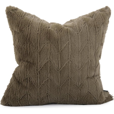 HOWARD ELLIOTT ANGORA Pillow Throw 20x20 Moss Green Polyester Faux Fur Down