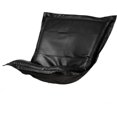 thumbnail image 1 of HOWARD ELLIOTT AVANTI Pouf Chair Cushion Black Faux Leather Polyurethane Po, 1 of 2