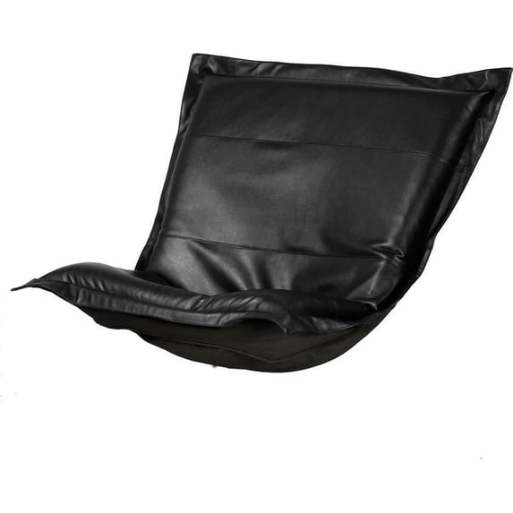 HOWARD ELLIOTT AVANTI Pouf Chair Cushion Black Faux Leather Polyurethane Po