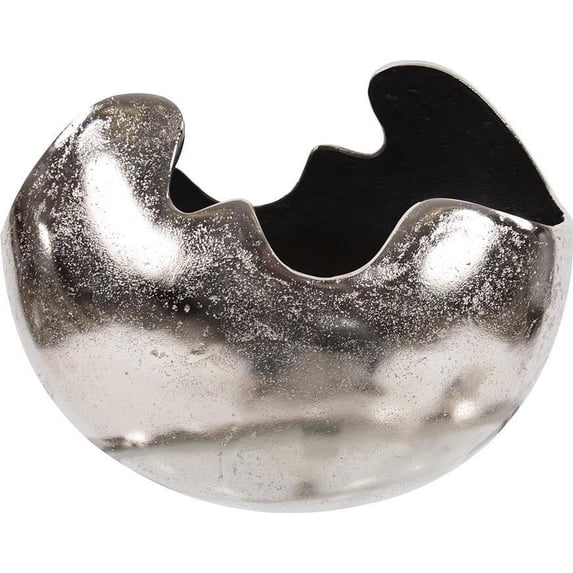HOWARD ELLIOTT Bowl Contemporary Matte Black Metallic Nickel Silver Alu