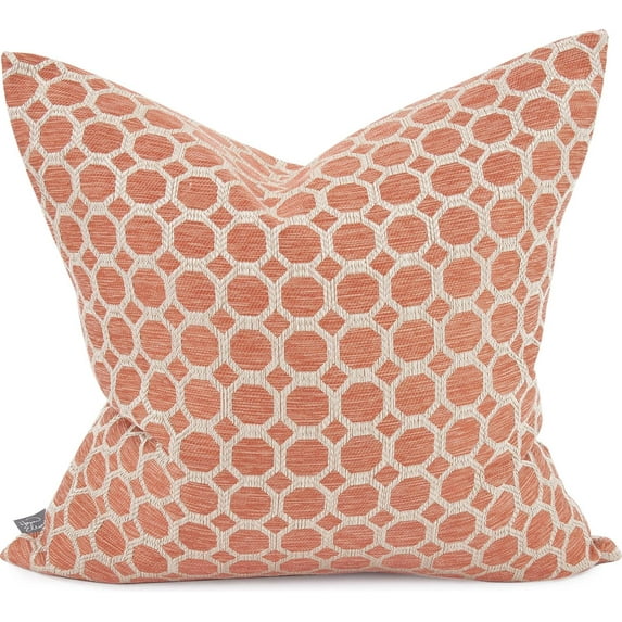 HOWARD ELLIOTT PYTH Pillow Throw 20x20 Coral Pink Polyester Down Insert Poly