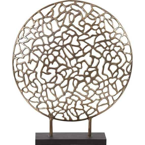 HOWARD ELLIOTT Sculpture Branch Disk Rectangular Base Rectangle Bronze Black