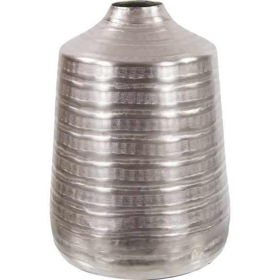 HOWARD ELLIOTT Vase Contemporary European Teardrop Large Chiseled Silver