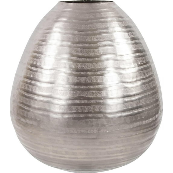 HOWARD ELLIOTT Vase Contemporary European Teardrop Large Chiseled Silver