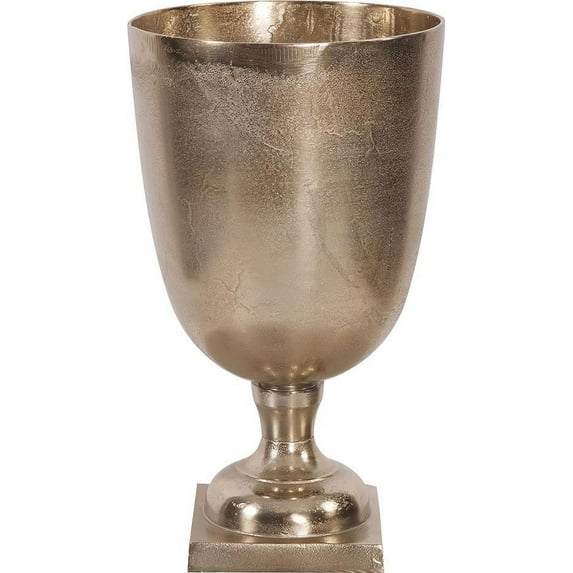 HOWARD ELLIOTT Vase Footed Square Base Chalice Large Raw Gold Aluminum