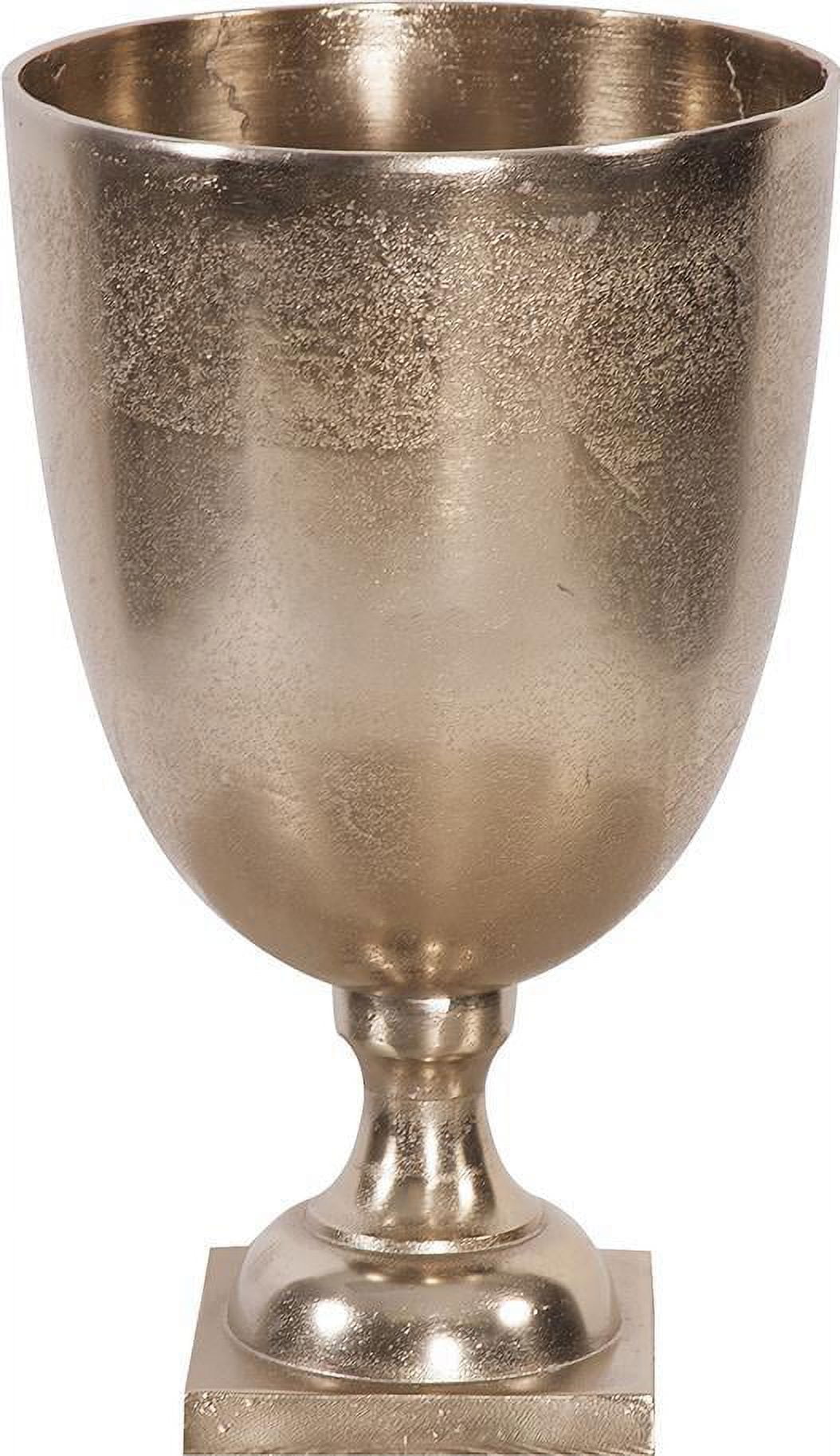 HOWARD ELLIOTT Vase Footed Square Base Chalice Small Raw Gold Aluminum