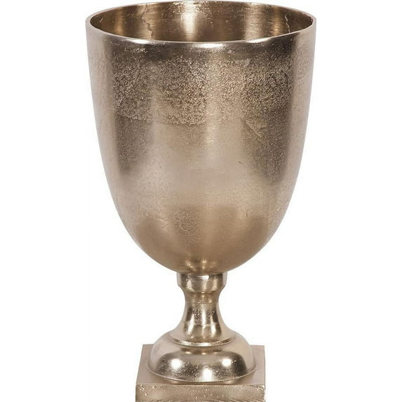 HOWARD ELLIOTT Vase Footed Square Base Chalice Small Raw Gold Aluminum