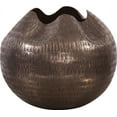 thumbnail image 1 of HOWARD ELLIOTT Vase Globe Pinched Top Small Textured Deep Copper Alumin, 1 of 2
