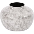 thumbnail image 1 of HOWARD ELLIOTT Vase Round Pod Small White Gray Black Brass Cream Pine Hammered, 1 of 3