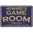 thumbnail image 1 of HOWARD'S Blue Game Room Sign Metal 16 x 24 Matte Finish Metal 116240002215, 1 of 1