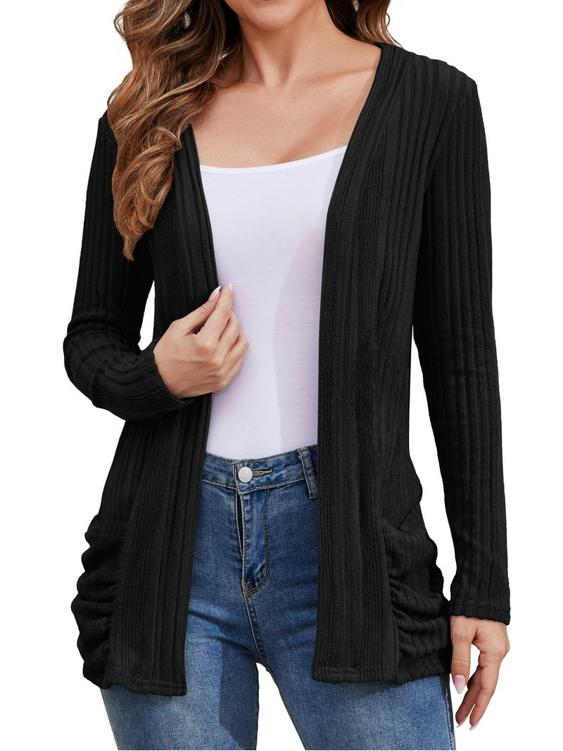 HOWCOME Long Sleeve Cardigans for Women, Lightweight Open Front