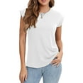 thumbnail image 1 of HOWCOME Summer Tank Tops for Women Sleeveless T Shirts Crewneck Casual Shirt Basic Tee White, Large, 1 of 5