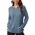 thumbnail image 1 of HOWCOME Women's Oversized Sweatshirts - Brushed Fleece Knit Long Sleeve Hooded Pullover Top Teen Girls Preppy Hoodies Light Blue 2XL, 1 of 7