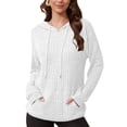 thumbnail image 1 of HOWCOME Womens Casual Oversized Hoodies Brushed Fleece Knit Sweatshirts Fall Long Sleeve Pullover with Kangaroo Pockets White L, 1 of 7