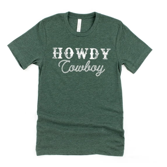 HOWDY COWBOY Graphic Short Sleeve Plus Size