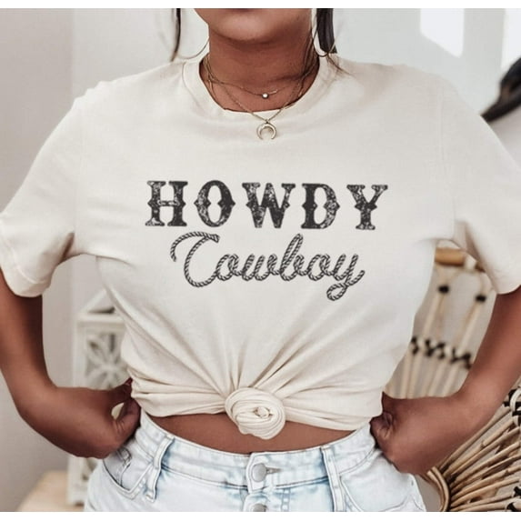 HOWDY COWBOY Graphic Short sleeve T-Shirt