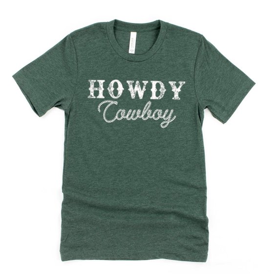 HOWDY COWBOY Graphic Short sleeve T-Shirt