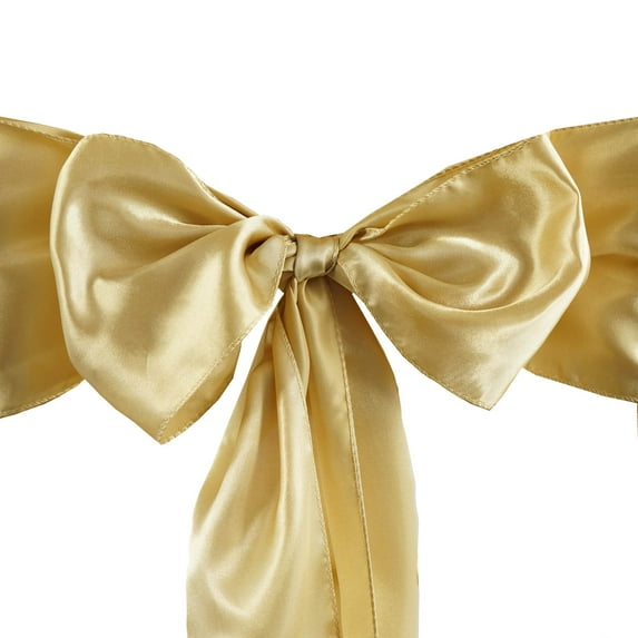 HOWEN 25 New SATIN Chair Sash BOWS Ties Wedding Bridal Party Supplies Decorations SALE,6" wide x 106" long.Champagne