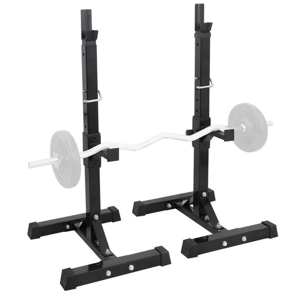 HOWEN Adjustable Squat Rack Stand (40"-66"), Barbell Rack and Bench Press Dumbbell Rack in Black, Heavy-Duty Home Gym Power Cage for Weightlifting