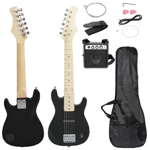 HOWEN Black 30" Kids Electric Guitar Beginner Kit with Amp, Case, and Accessories Pack, Perfect Starter Guitar for Young and Aspiring Musicians