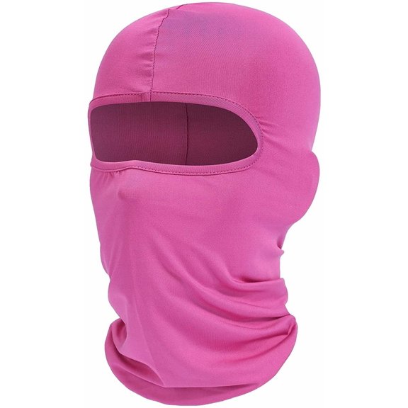 HOWEN Face Mask UV Protection Ski Sun Hood Tactical Full Masks for Men Women,Polyester Fabric,One Size Fits All.2-Rose Red