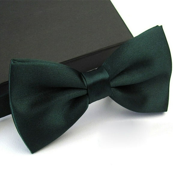 HOWEN Mens Bowtie PreTied Adjustable Necktie Solid Color Formal Wedding Party Tuxedo,Dark Green