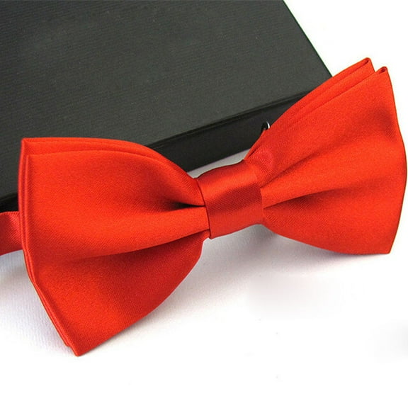 HOWEN Mens Bowtie PreTied Adjustable Necktie Solid Color Formal Wedding Party Tuxedo,Red