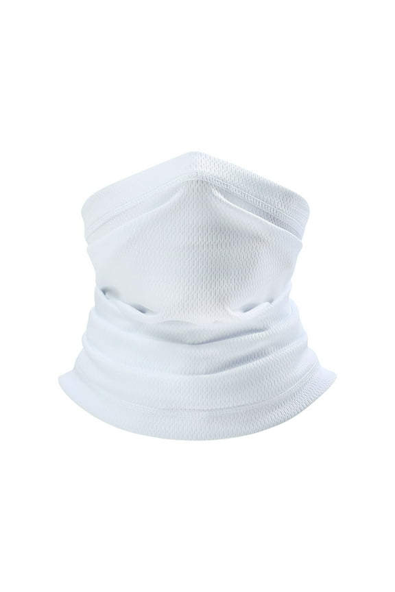 Neck Gaiter Bandana Face Mask Sun UV Cooling Gator Mask Face Cover for Men Woman,Polyester.White