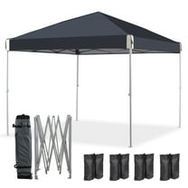 HOWEN Pop Up Canopy Tent, Ez Up Outdoor Canopy Tent Instant Shelter with Carry Bag Straight Legs Patio Balcony Porch Backyard Garden,Black,10' x 10'