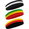 thumbnail image 1 of HOWEN Sweatbands Sports Headband for Men & Women - Moisture Wicking Athletic Cotton Terry Cloth Sweatband for Tennis, Basketball, Running, Gym, Working Out,BWB/RYG/BRY, 1 of 4