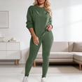 thumbnail image 1 of HOWPAY 2 Piece Lounge Sets for Women Long Sleeve Crewneck Tops and Pants Outfits Solid Color Lightweight Causal Soft Comfy Sweatsuits GN1 L, 1 of 4