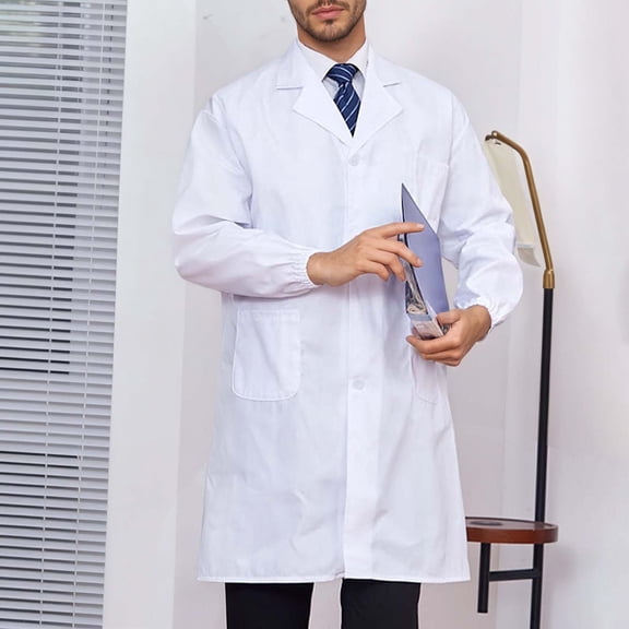 HOWPAY Adult Halloween Costumes Long Sleeve Lab Coat Doctor Nurse Uniform Cosplay Outfit Work Wear For Theme Party Event Halloween Costumes XXL