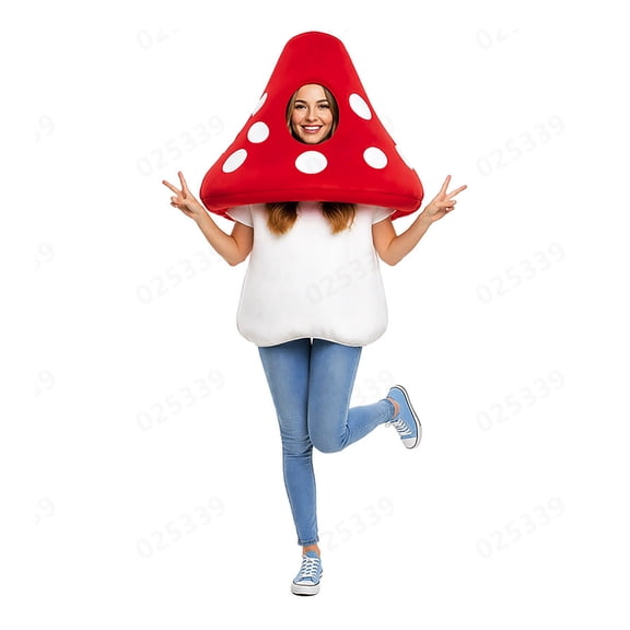 HOWPAY Adult Halloween Costumes Mushroom Cosplay Outfit Funny Plant Role Play Suit Fancy Dress Up For Carnival Masquerade Theme Party Event Halloween Costume One Size